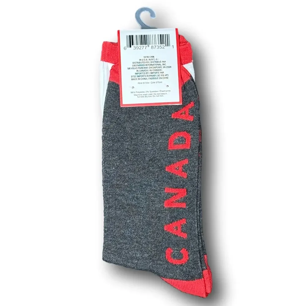 3/$18 Canadian Maple Leaf Funny Novelty Crew Socks - NWT